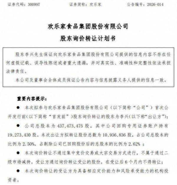 欢乐家的“内外账本”：实控人李兴多次询价转让，公司盈利连续两年下滑
